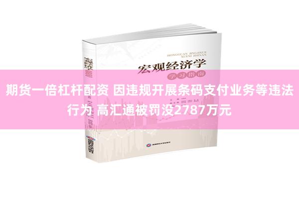 期货一倍杠杆配资 因违规开展条码支付业务等违法行为 高汇通被罚没2787万元