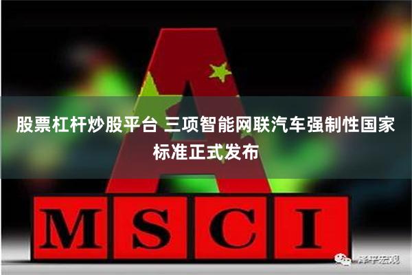 股票杠杆炒股平台 三项智能网联汽车强制性国家标准正式发布