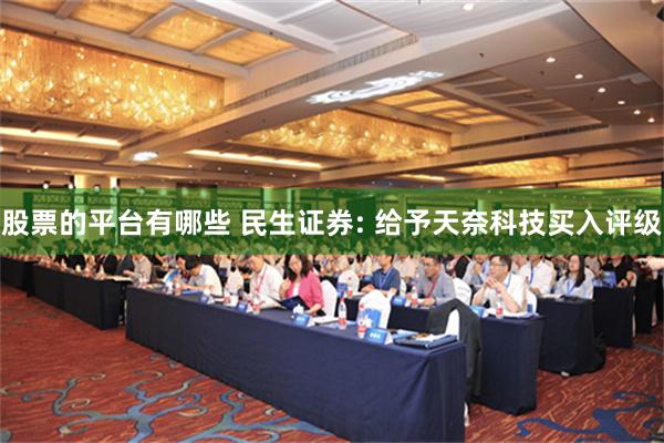 股票的平台有哪些 民生证券: 给予天奈科技买入评级
