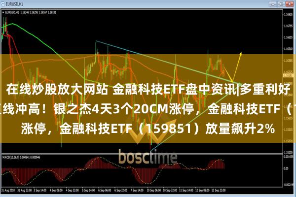 在线炒股放大网站 金融科技ETF盘中资讯|多重利好炸裂发布！金融科技直线冲高！银之杰4天3个20CM涨停，金融科技ETF（159851）放量飙升2%