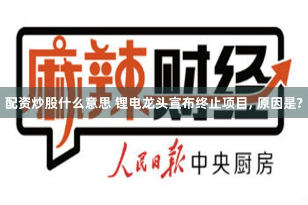 配资炒股什么意思 锂电龙头宣布终止项目, 原因是?