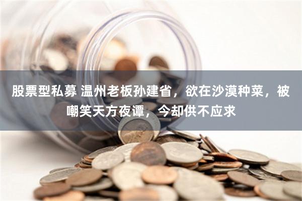 股票型私募 温州老板孙建省，欲在沙漠种菜，被嘲笑天方夜谭，今却供不应求