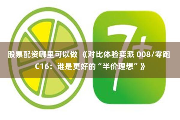 股票配资哪里可以做 《对比体验奕派 008/零跑 C16：谁是更好的“半价理想”》