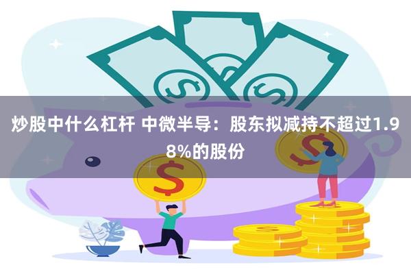 炒股中什么杠杆 中微半导：股东拟减持不超过1.98%的股份