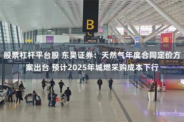 股票杠杆平台股 东吴证券：天然气年度合同定价方案出台 预计2025年城燃采购成本下行