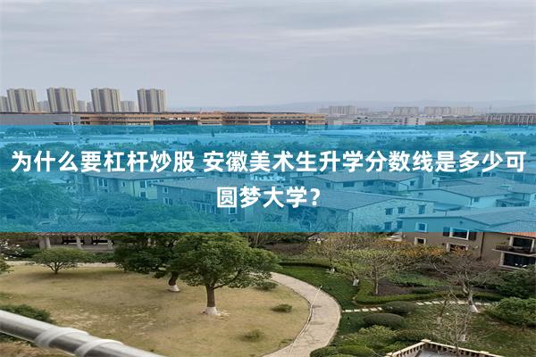 为什么要杠杆炒股 安徽美术生升学分数线是多少可圆梦大学？