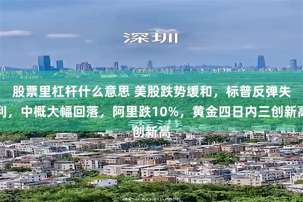 股票里杠杆什么意思 美股跌势缓和，标普反弹失利，中概大幅回落，阿里跌10%，黄金四日内三创新高