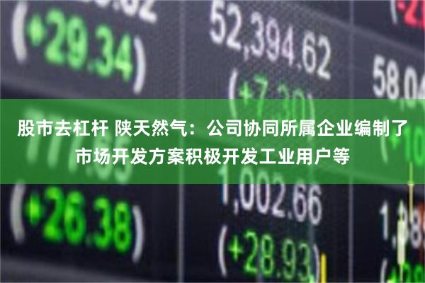 股市去杠杆 陕天然气：公司协同所属企业编制了市场开发方案积极开发工业用户等