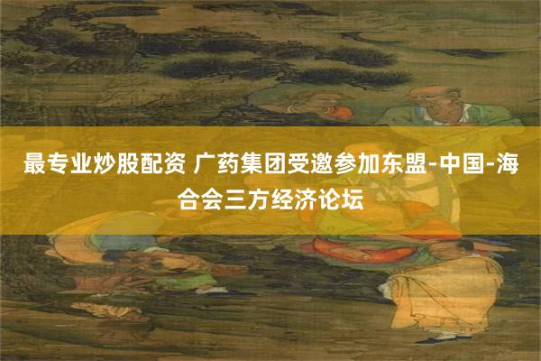 最专业炒股配资 广药集团受邀参加东盟-中国-海合会三方经济论坛