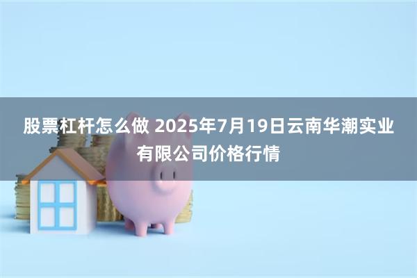 股票杠杆怎么做 2025年7月19日云南华潮实业有限公司价格行情