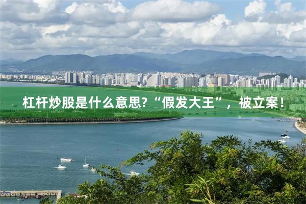 杠杆炒股是什么意思? “假发大王”，被立案！