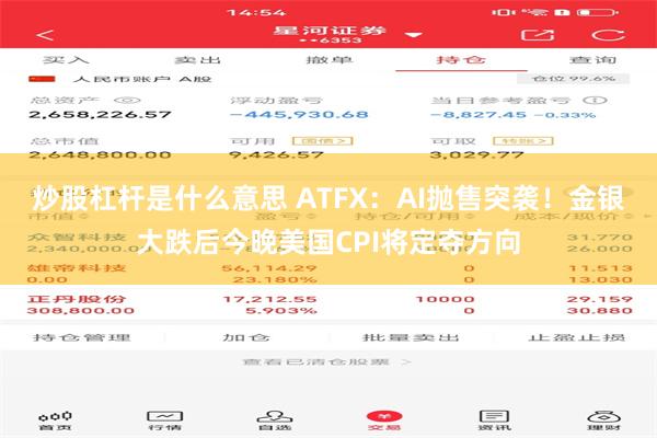 炒股杠杆是什么意思 ATFX：AI抛售突袭！金银大跌后今晚美国CPI将定夺方向