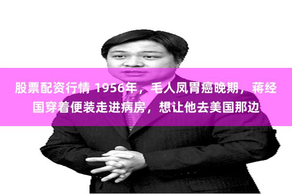 股票配资行情 1956年，毛人凤胃癌晚期，蒋经国穿着便装走进病房，想让他去美国那边