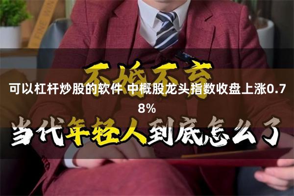 可以杠杆炒股的软件 中概股龙头指数收盘上涨0.78%